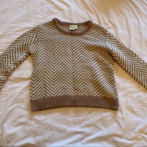 Ganni Anthropologie brown angora blend sweater